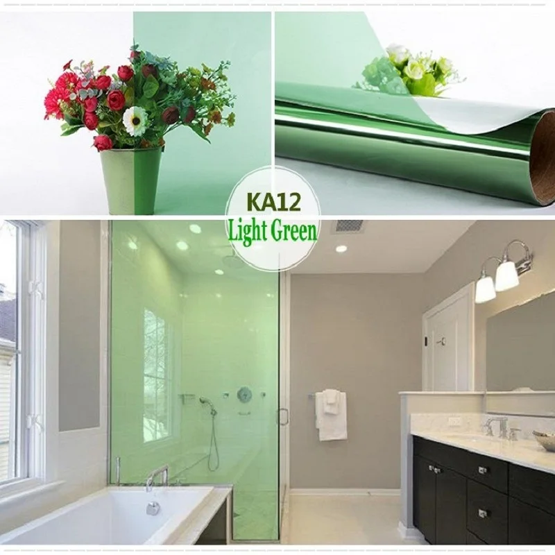 2 м светло-зеленая декоративная оконная пленка самоклеящаяся Взрывозащищенная