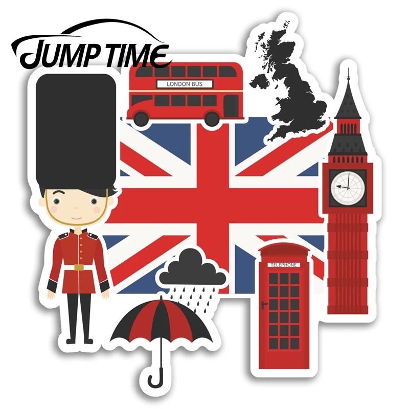 Виниловые наклейки с флагом Великобритании и Лондона на время скачка для багажа