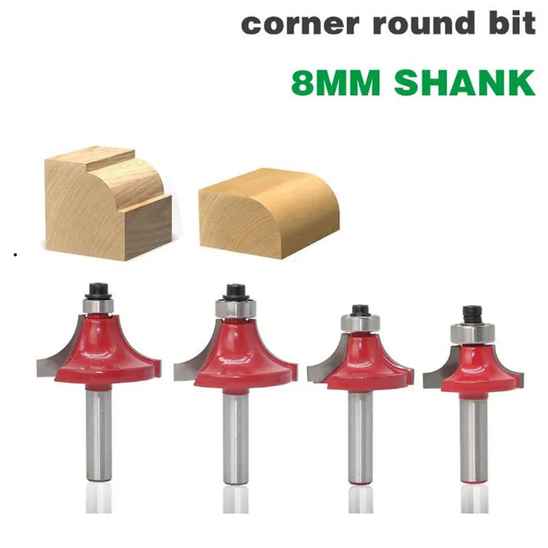1 шт. 8 мм хвостовик Угловые закругленные концевые фрезы круглые над бисером