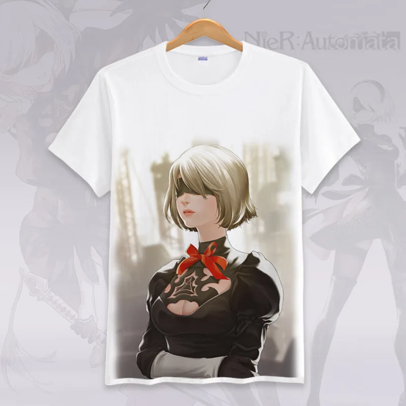 NieR: Automata 2B футболка для костюмированной вечеринки Летняя с героями мультфильмов