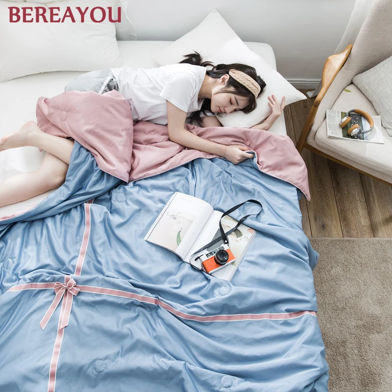 Роскошное стеганое одеяло с эффектом потертости Хлопковое наполнителем летнее