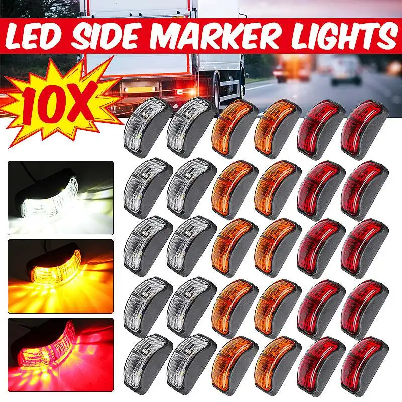 

12V 24V LED Car Truck Side Marker Light Clearance Lamp Signal Indicator Light for Trailer Van Lorry Bus Boat Caravans