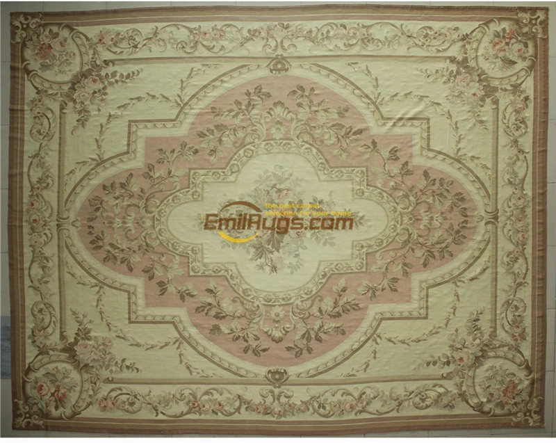 Beste Aubusson Antieke Fijne Zijde Weefsel Elegante Bloemen Antiek Handgeknoopt Wol Aubusson Tapijt Franse Chic Wol Breien Tapijten
