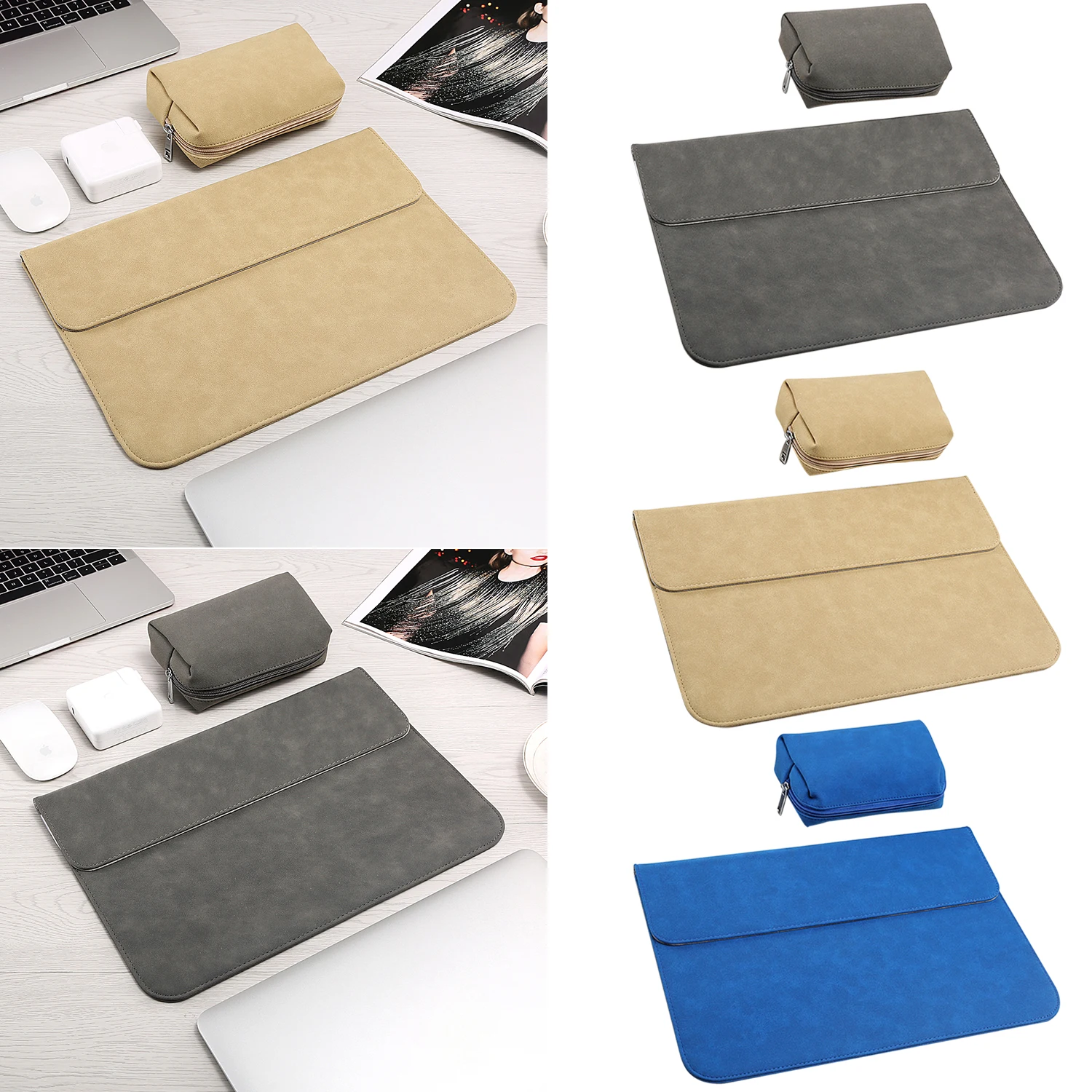 Водонепроницаемая кожаная сумка для ноутбука Besegad чехол с блоком питания Apple Macbook