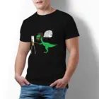 Футболка мужская хлопковая с принтом динозавра, базовая Повседневная рубашка с коротким рукавом, 4xl