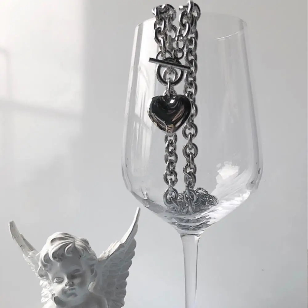 

Korean fashion heart-shaped pendant, soft and sweet heart-shaped female necklace, necklace, neck, aesthetic jewelry, decorative