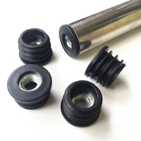 248pcs round black plastic blanking end cap caps pipe tube inserts with m6 metal thread dia 16mm 19mm