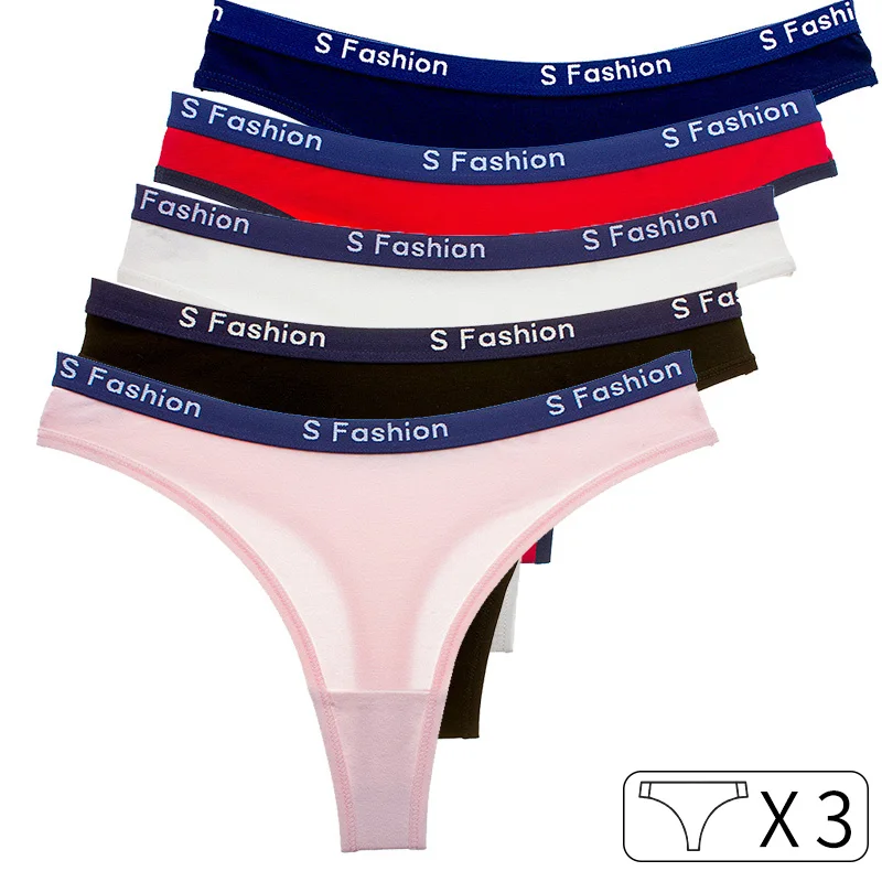 

3Pcs Sexy G String Women Briefs Seamless Cotton T Back Girls Panties Fashion Underwear Ladies Thong Fitness