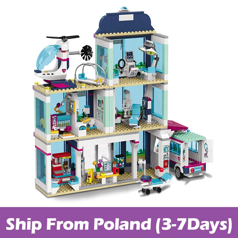 

Конструктор детский, совместимый с больницей, 932 блоков