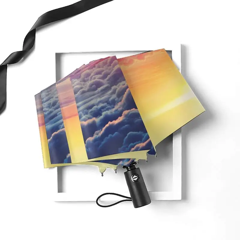 Открытый Автоматический зонт с изображением морских облаков зонтик принтом