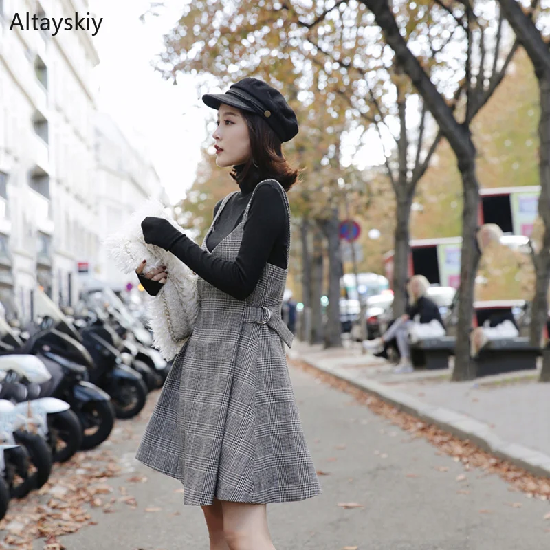 Женское клетчатое платье в стиле ретро зимнее облегающее элегантное большого