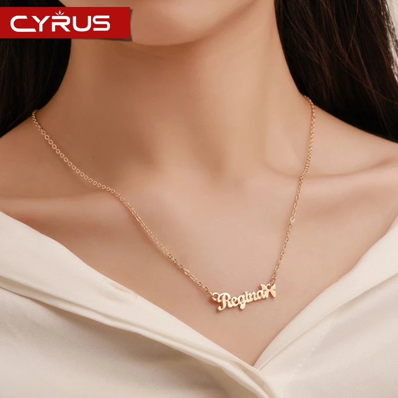 New Trendy Letter Regina Pendant Necklace For Women Gold Metal Long Butterfly Mujer Jewelry Nouveaute 2019 Femme Bijoux | Украшения и