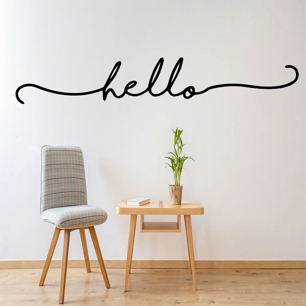 Diy Hello Красивая Наклейка Настенная Слова съемный декор для спальни детской