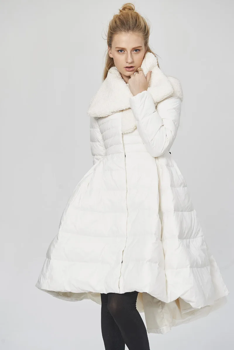 Парка качественное теплое зимнее пальто Женская куртка на белом утином пуху