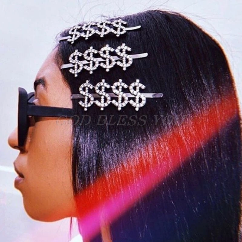 Женские Роскошные блестящие стразы заколки для волос с забавными буквами
