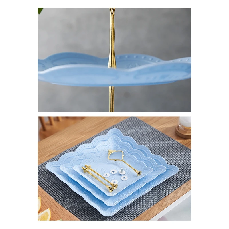 Подставка для десертов капкейков 3-ярусная пластиковая подставка сервировки