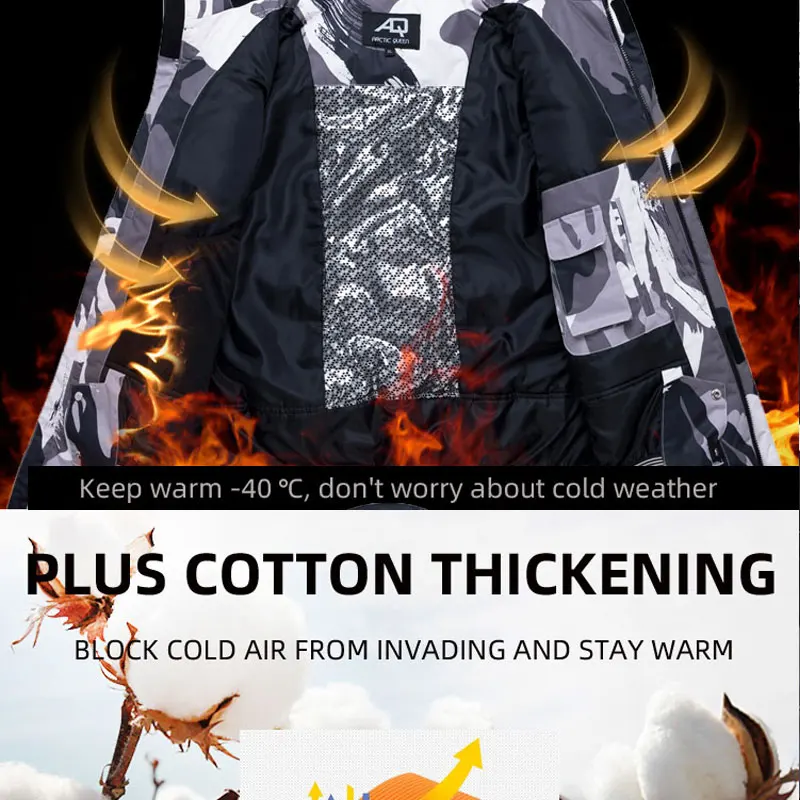 SAENSHING лыжный костюм для мужчин термальный зимний Мужская лыжная куртка и лыжные