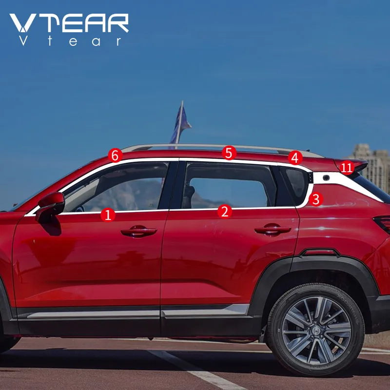 Vtear For Changan CS35 Plus Window cover Car frame Mouldings exterior Trim decoration chrome styling accessories parts 2018-2020 |