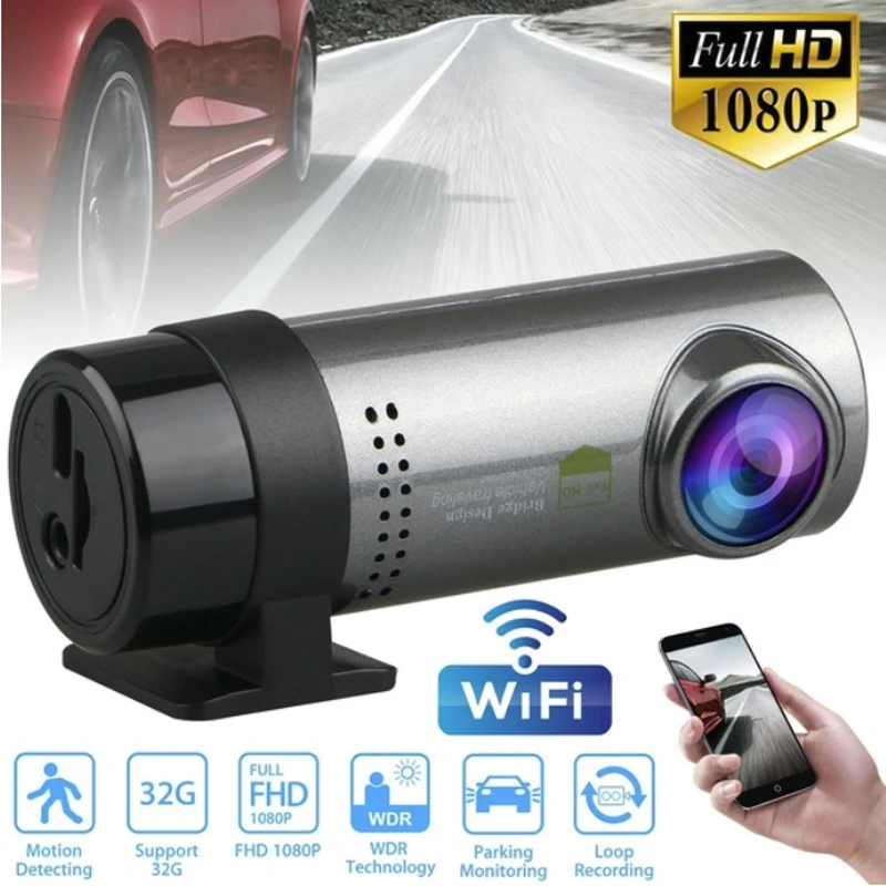 Умный Автомобильный видеорегистратор с циклической записью WIFI широкоугольный