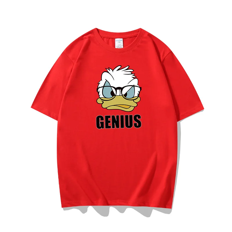 

Disney summer trendy Korean version all-match round neck bottom shirt Donald Duck series loose cotton short-sleeved T-shirt