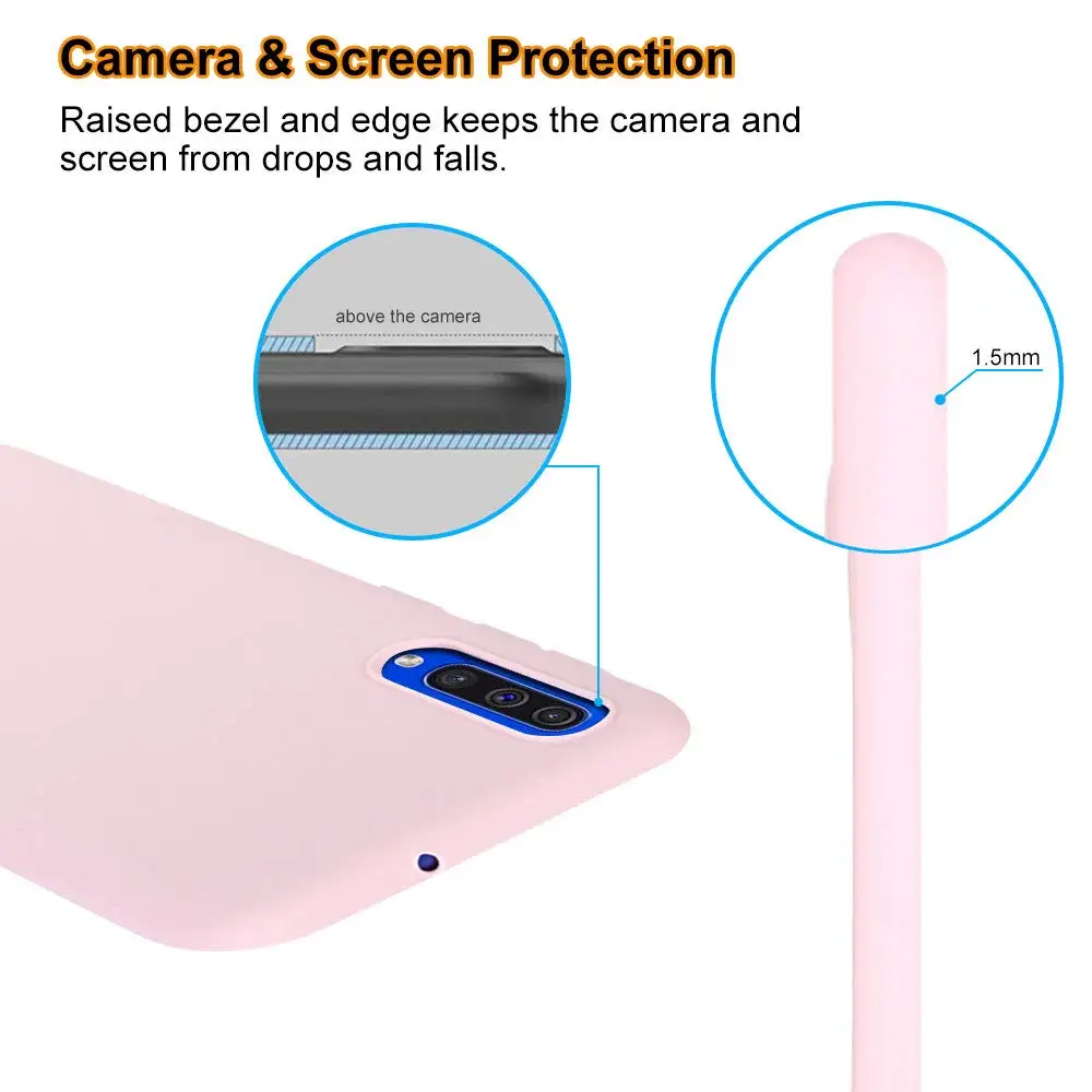 Силиконовый чехол для samsung Galaxy A50 A30 A40 A10 A20 A70 тапочки однотонного яркого телефона