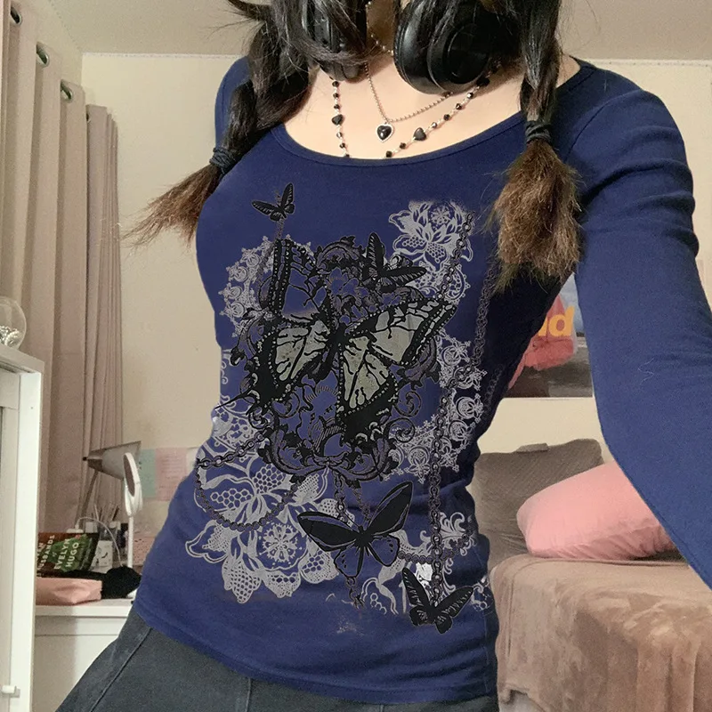 Женская футболка в стиле ретро с принтом Y2k | одежда