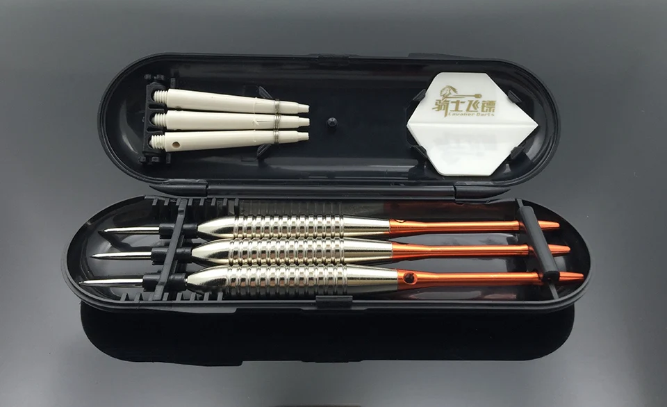 3 шт. розовое золото стальной жесткий дротик с бесплатной коробкой для переноски