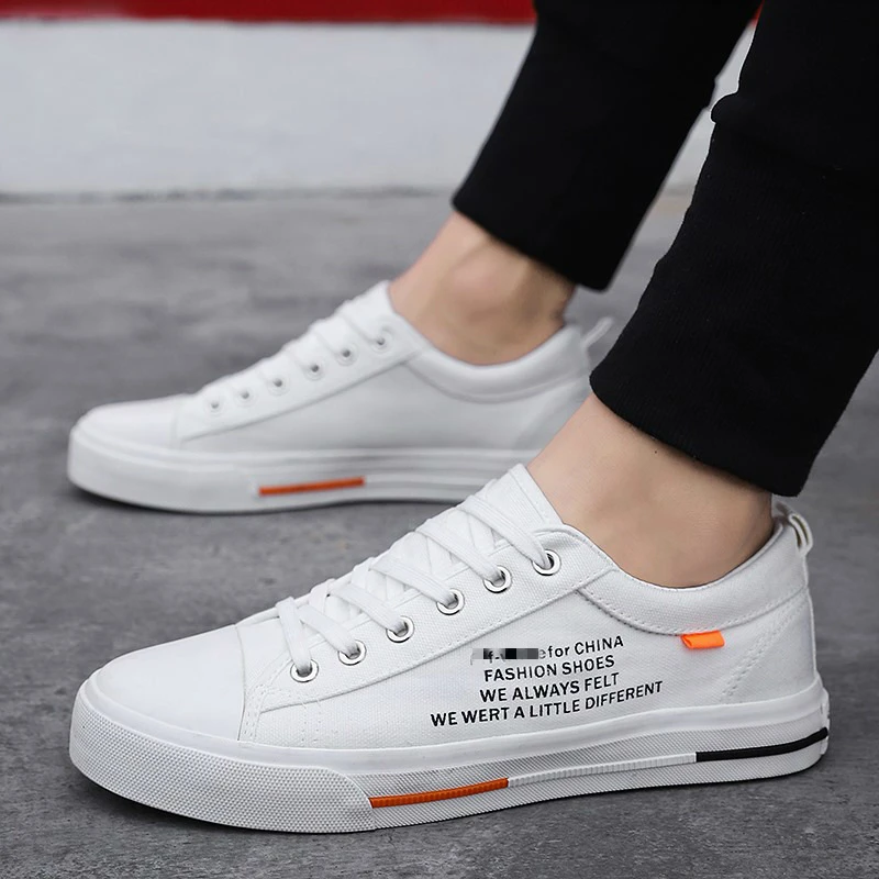 New Men's Casual Shoes Canvas Lace-up Shoes Men Low Style Youth All-match Breathable Top Fashion Man Shoes