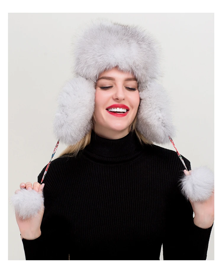 ZDFURS* женская шапка из натуральной Лисы Зимняя ушанка шапка-ушанка Россия Снег Ветер толстый теплый мех натуральная овчина кожаные кепки