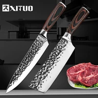 xituo chef knife 8 inch 7cr17 440c stainless steel cleaver cut meat vegetable nakiri knives set for kitchen knife home cooking