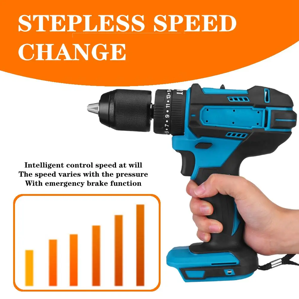 3in 1 Brushless Electric Drill Hammer Screwdriver 13mm 20+3 Torque Cordless Impact for Makita Battery 18V | Инструменты