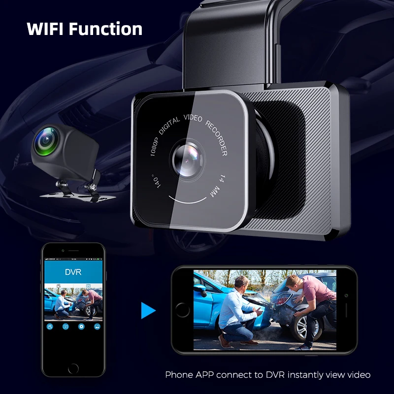 FHD 1080P Автомобильный видеорегистратор Камера GPS трек WIFI супер конденсатор 24 часа