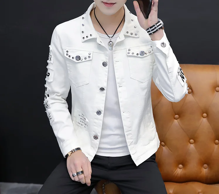 

Джинсовое пальто для весны и осени, Мужская модная Студенческая Красивая универсальная куртка в Корейском стиле, Мужская одежда, новый стил...