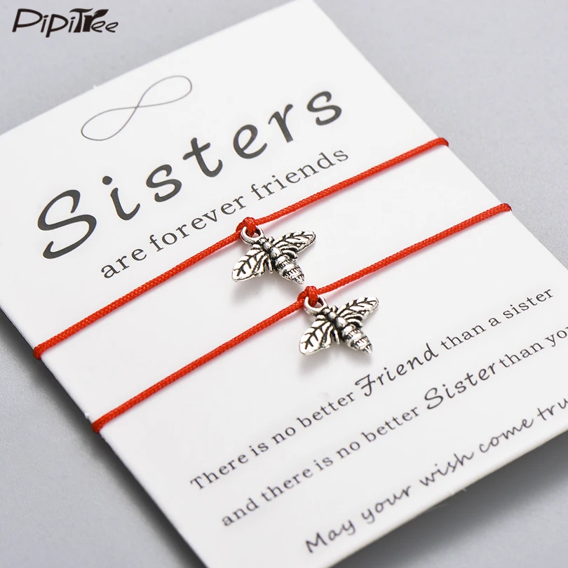 Браслет с подвесками Pipitree 2 шт./компл. браслет изображением сестры двойной пчелы