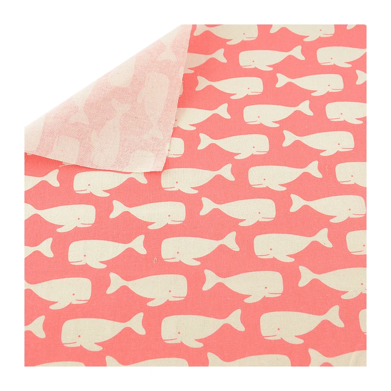 Bag Curtain Cushion Pillow Zakka Pink Fish Print TERAMILA Home Textile Cotton Linen Fabric Sewing Material Tissu Tablecloth|cotton linen fabric|linen