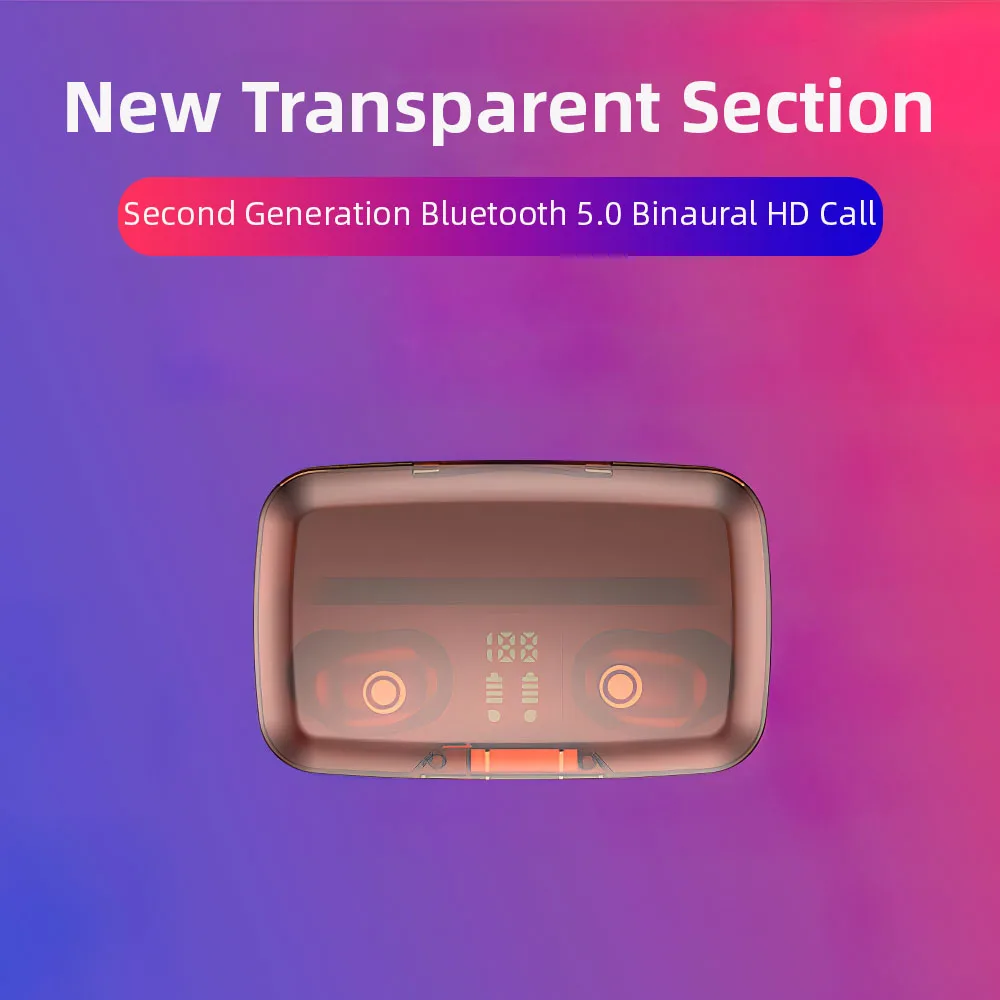Наушники-вкладыши Bluetooth беспроводные TWS-наушники со светодиодным цифровым