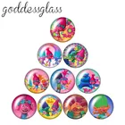 Милые с героями мультфильма тролли Анны Джастин russell james 10 шт. 12 мм20 мм25 мм кабошоны круглые фото кабошоны разрисованные изделия из стекла с плоской задней частью Цепочки и ожерелья, украшения своими руками