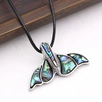 1pc elegant personality natural abalone shell fish tail alloy pendant necklace jewelry exquisite gift party for women 45x25mm