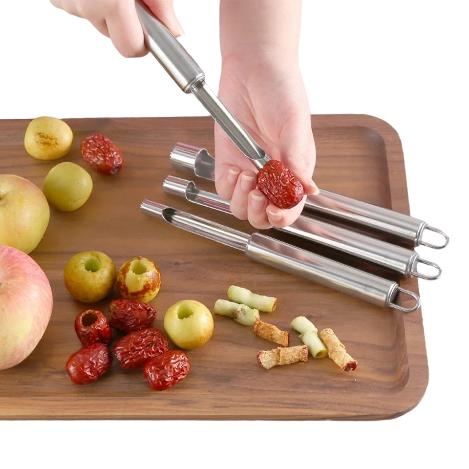 

1PCS Stainless Steel Fruit Corer Red Dates Cherry Apple Pear Corer Fruit Seed Core Remover Slicer Knife Fruit Vegetable Tools