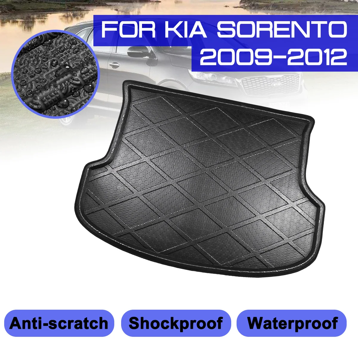 Для KIA Sorento 2009 2010 2011 2012 автомобиля задний багажник коврик Водонепроницаемый