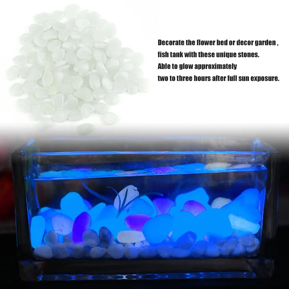

100pcs Luminous Pebbles Stones Glow In The Dark Garden Ornaments Luminous Artificial Pebbles Stone
