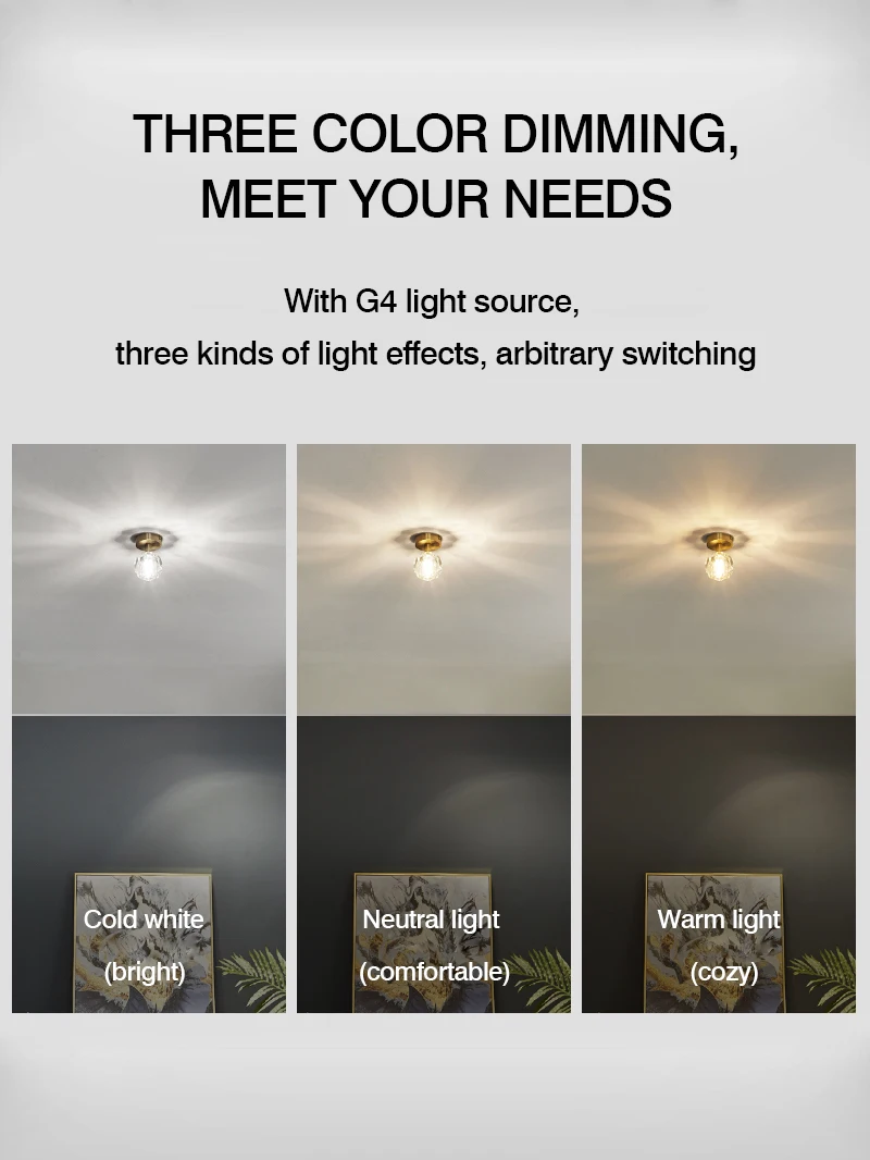 Светодиодный медный пуховой светильник MOONSHADOW креативный хрустальный для