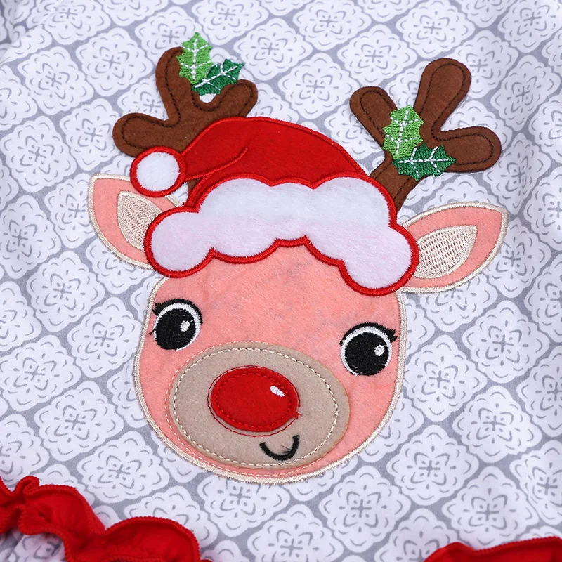 

Girls Christmas suit European and American 1-6y children's clothing autumn cartoon cotton long-sleeved + trousers 2, pcs / sets