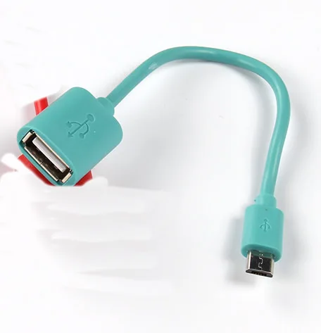 Синий Протестированный цветной хост микро USB к USB Мини OTG кабель адаптер для samsung Xiaomi htc LG Android телефон для флеш-накопителя глянцевый - Цвет: Синий