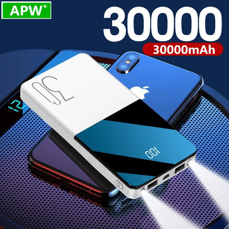 Внешний аккумулятор беспроводное зарядное устройство 30000 мА/ч портативный