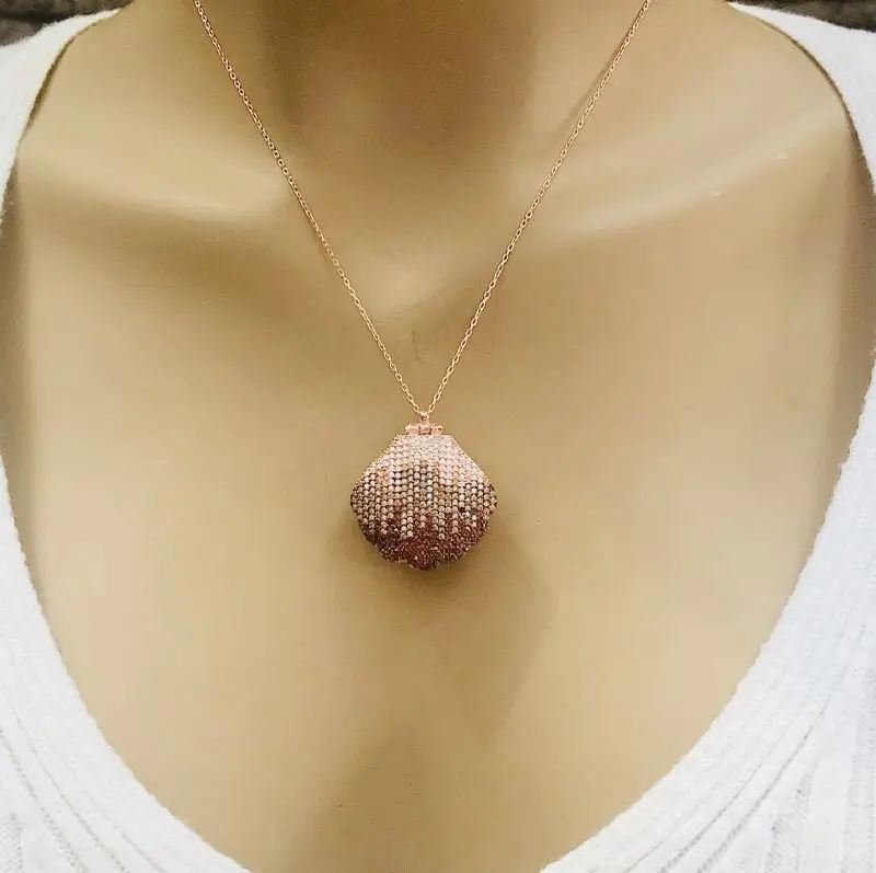 

Drop Oyster 925 Sterling Silver Necklace Women Girls Gift Jewelry Accessories Fashion Handmade Elegant Chain