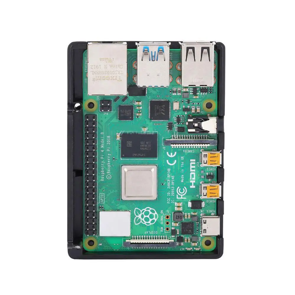 Raspberry Pi 4 Модель B черный темно серый чехол из алюминиевого сплава корпус