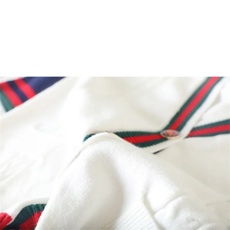 2019 Winter Christmas Knitted Sweaters Cardigans For Women Runway Single Breasted Long Sleeve Striped Sweater Jumper Clothes |