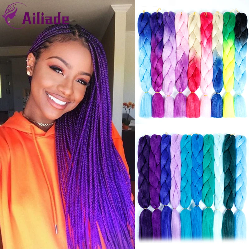 AILIADE африканские косички из вискозы Длинные Омбре Джамбо синтетические плетеные