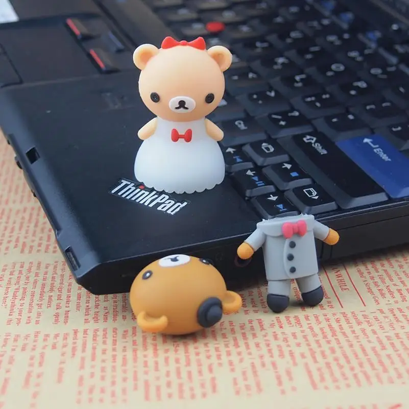 Оптовая продажа USB флешки Свадебный Медведь Флешка usb флэш 128 МБ 32 Гб 64 карта